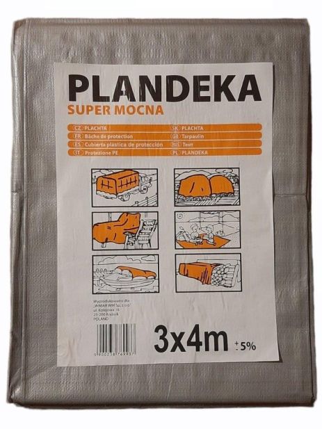 Тент Пландека Тарпаулин 3x4 Super Mocna защитный (160g\m2) (Wimar) Польша