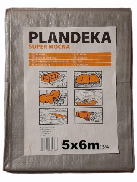 Тент Пландека Тарпаулин 5x6 Super Mocna защитный (160g\m2) (Wimar) Польша