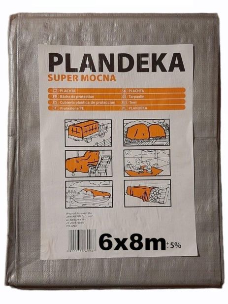 Тент Пландека Тарпаулін 6x8 Super Mocna захисний (160g\m2) (Wimar) Польща