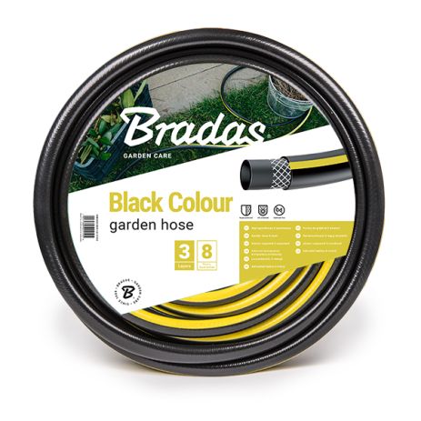 Шланг для полива 3 слоя армированный Black Colour 3/4" (19мм) - 50м Bradas Польша
