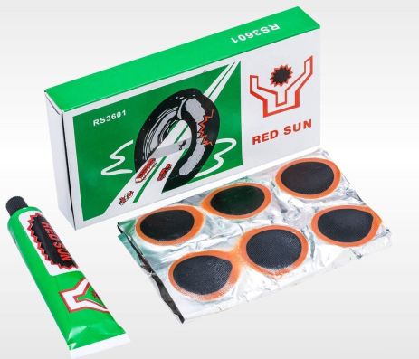 Аптечка Red Sun RS3601 для ремонту вело камер та шин, клей, латки, ремкомплект