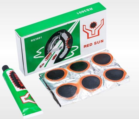 Аптечка Red Sun RS3601 для ремонта вело камер и шин, клей , латки, ремкомплект