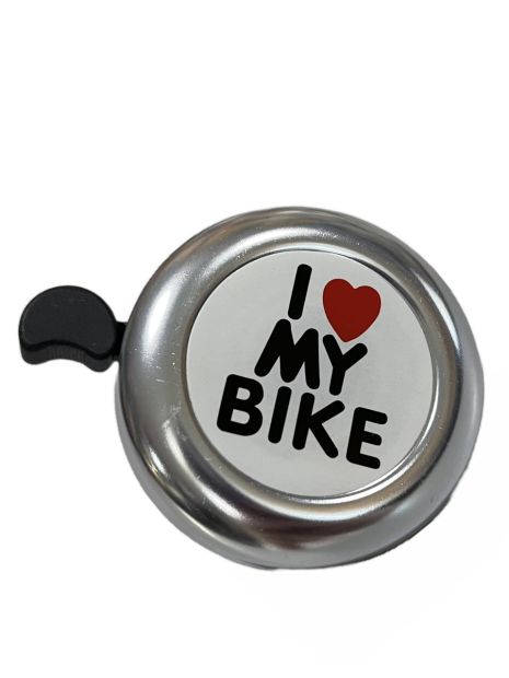Дзвінок "I love my bike" Сріблястий