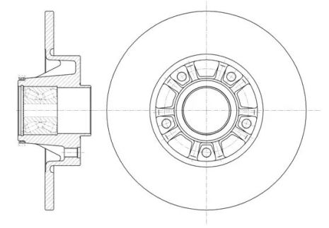 Тормозний диск задній Trafic/Vivaro 01-(280x12) (з підшипником), WOKING (D673320)