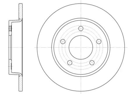 Тормозной диск задний Mazda 3/3/Axela (06-21), WOKING (D690600)