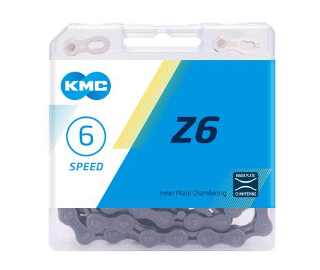 Цепь KMC Z6 Gray, для 6 скоростных трансмиссий велосипеда, с замком
