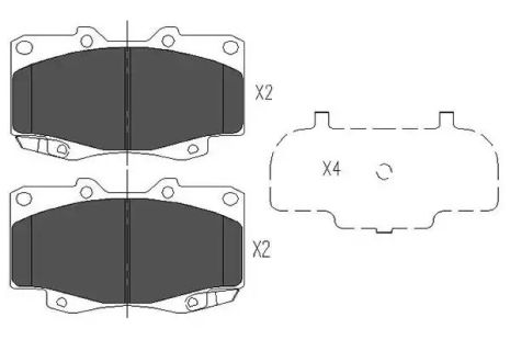 Колодки передние тормозные Hilux 01-, KAVO PARTS (KBP9096)