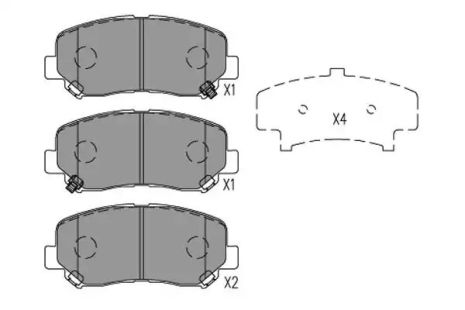 Колодки передние тормозные Mazda CX-5 11-(akebono), KAVO PARTS (KBP4563)