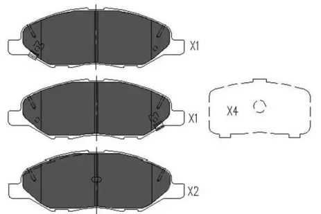 Колодки передні гальмівні Micra/Tiida 03-12, KAVO PARTS (KBP6578)