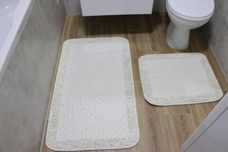 Набір килимків бавовняних для ванної та туалету 60x100 50x60 см Tropikhome Shaggy