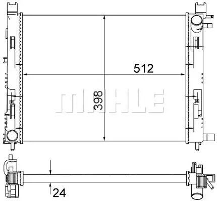 Радиатор охлаждения двигателя Dokker/Logan/Daster/Clio 0.9-1.6 08-, MAHLE (CR2166001S)