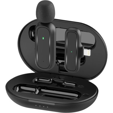 Бездротовий петличний мікрофон із зарядним кейсом Savetek P33 Lightning, петличка для iPhone/iPad, до 20м