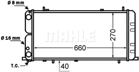 Радіатор охолодження Audi 100 1.6-2.0 76-90, MAHLE (CR140000S)