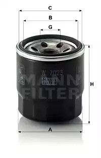Фільтр масляний, MANN-FILTER (W7023)