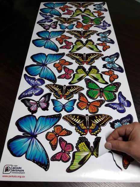 Наклейки бабочки самоклеющиеся для украшения дома 42 шт