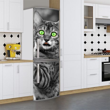 Наклейка для холодильника, кішка, 180х65 см - Лицьова(В), з ламінацією