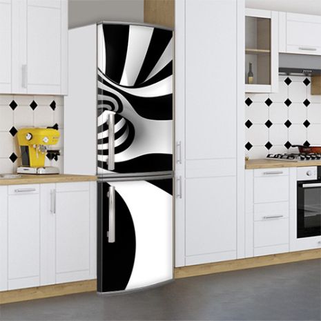 Наклейки на холодильник, 3д абстракция, 200х65 см - Лицевая(В), с ламинацией