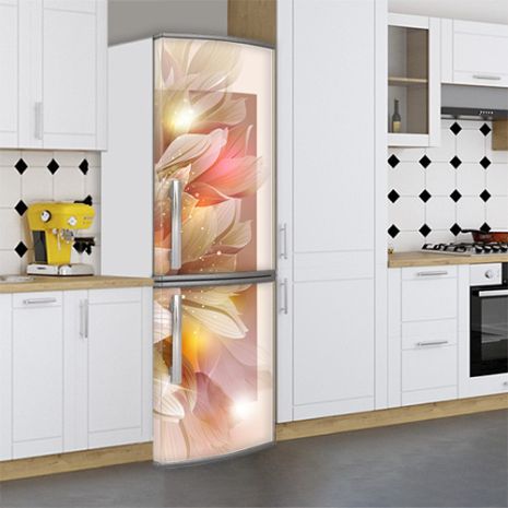Наклейки для холодильника, цветочный мотив, 200х65 см - Лицевая(В), с ламинацией