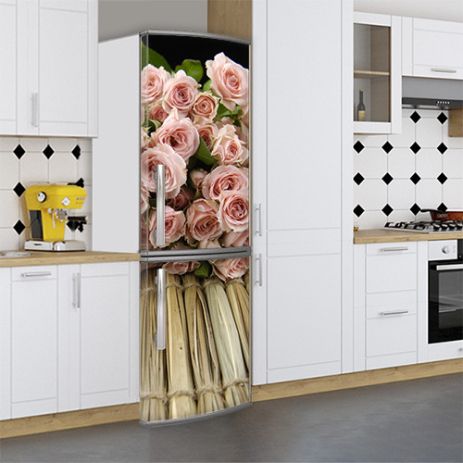 Вінілова наклейка на холодильник, троянди, 180х60 см - Лицьова(В), з ламінацією