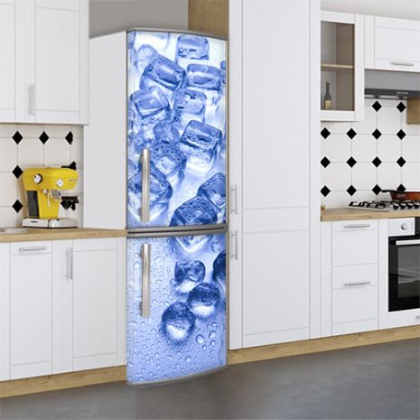 Наклейки на холодильник, кубика льда, 200х65 см - Лицевая(В), с ламинацией