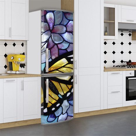 Наклейки на холодильник, бабочка, 200х65 см - Лицевая(В), с ламинацией