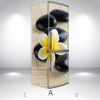 Наклейки для холодильника, цветок на камнях, 200х65 см - Лицевая+Левая(А), с ламинацией