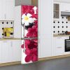 Виниловая наклейка на холодильник, цветы на белом, 200х65 см - Лицевая(В), с ламинацией