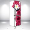 Наклейки на холодильник, цветы на белом, 200х65 см - Лицевая+Левая(А), с ламинацией