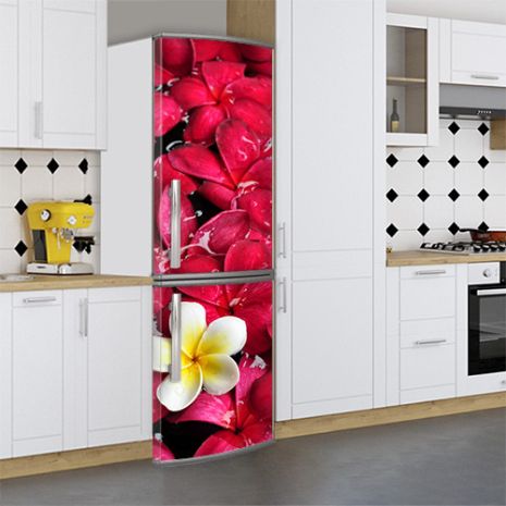 Наклейка для холодильника, цветы сочные, 200х65 см - Лицевая(В), с ламинацией