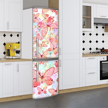 Наклейка на холодильник, метелики, 180х65 см - Лицьова(В), з ламінацією