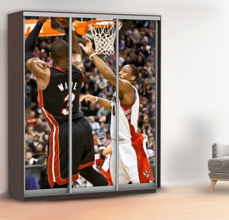 Наклейка на шафу баскетбол (спорт, самоклейка на шафу), стіни 240 х 100 см із захисною ламінацією
