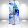 Наклейки для холодильника, цветы, 200х65 см - Лицевая+Правая(C), с ламинацией