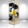 Виниловая наклейка на холодильник, цветок на камнях, 200х65 см - Лицевая+Правая(C), с ламинацией
