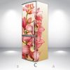 Наклейки на холодильник виниловая, орхидеи розовые, 200х65 см - Лицевая+Правая(C), с ламинацией