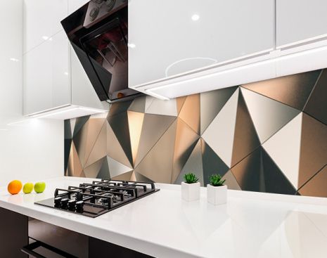 Наклейка на кухонный фартук 60 х 300 см, фотопечать с защитной ламинацией абстракция, треугольные фигуры