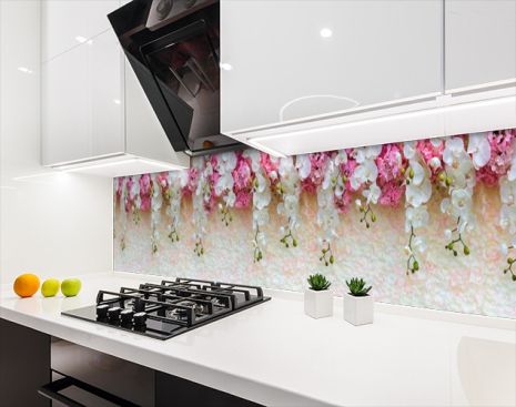 Наклейка на кухонный фартук 60 х 300 см, фотопечать с защитной ламинацией Цветы (БП-s_fl11758-3)