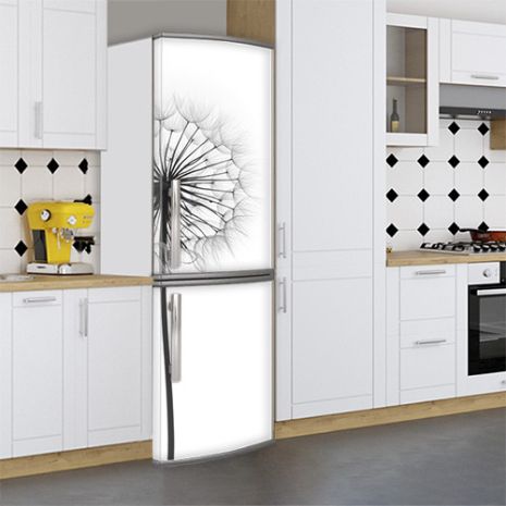 Виниловая наклейка на холодильник, Одуванчик, 200х65 см - Лицевая+Правая(C), с ламинацией