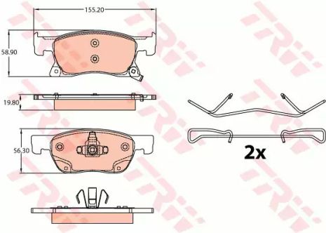 Колодки гальмівні для дисків opel astra 15-> , TRW (GDB2138)