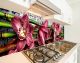 Наклейка на кухонный фартук 65 х 250 см, фотопечать с защитной ламинацией орхидеи лиловые (БП-s_fl098-2)