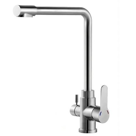 Змішувач для кухні Zerix DAX-021 з вих. для питної води (нерж. сталь) (ZX4826)