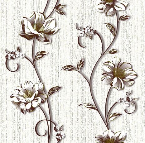 Шпалери паперові Демі Континент Білі квіти/Білий фон (1264)