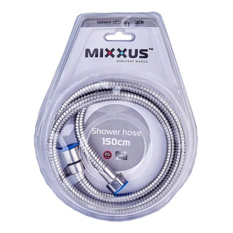 Шланг для душу Mixxus Shower hose-SUS-150cm з нерж. сталі SUS304 (MI6053)