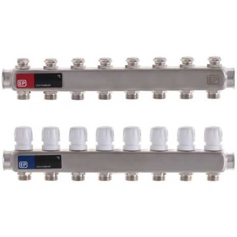 Колекторний блок з термостат. клапанами EUROPRODUCT EP.S1100-08 1"x8 (EP4995)