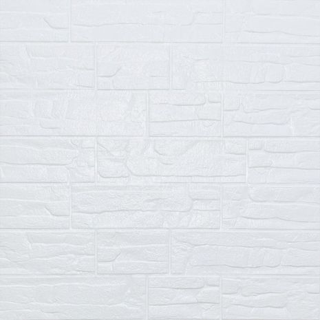 Самоклеюча декоративна 3D панель камінь Біла рвана цегла 700х770х5мм (155) SW-00000484