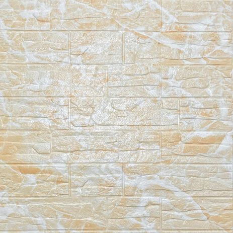 Самоклеюча декоративна 3D панель камінь Бежева рвана цегла 700х770х5мм (157) SW-00000486
