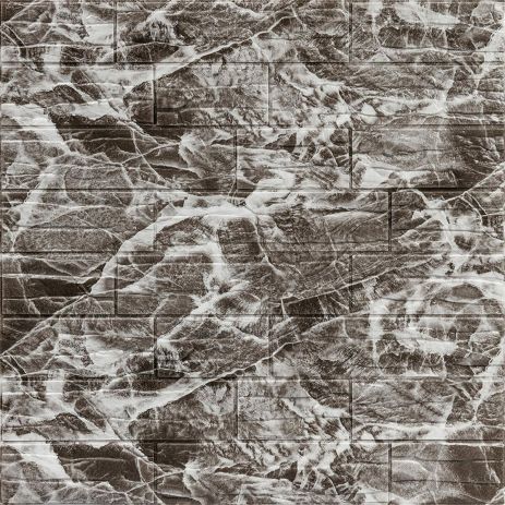 Самоклеюча декоративна 3D панель камінь Сірий рваний цегла 700х770х5мм (158) SW-00000487