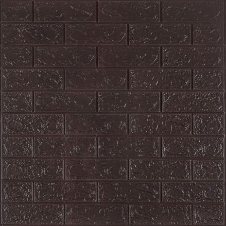 3D панель самоклеюча цегла Чорний шоколад 700x770x3мм (018-3) SW-00000543