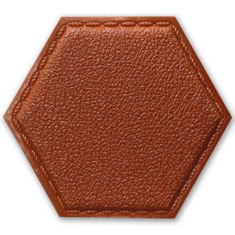 Декоративный самоклеящийся шестиугольник под кожу коричневый 200x230мм (1103) SW-00000743