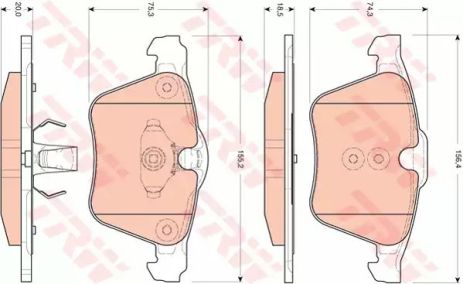 Тормозные колодки для дисков, ford mondeo 07-15/volvo s80 06- TRW (GDB1684)