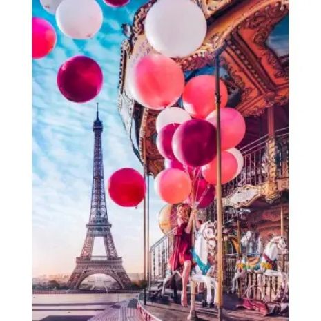 Алмазная мозаика Воздушные шарики и Париж 40х50 см ColorArt SP082